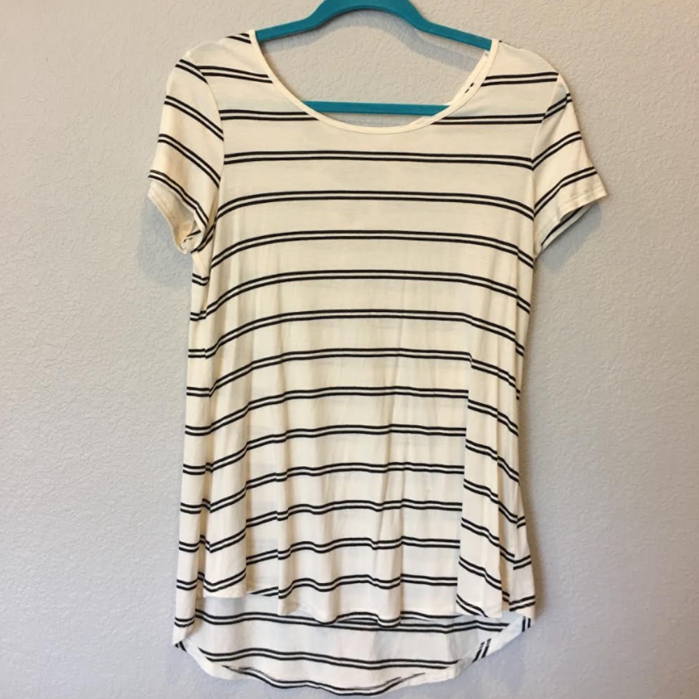 Black & Cream Striped T-Shirt